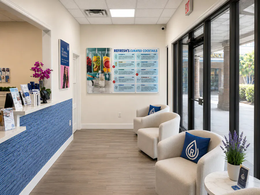 Reception area at Refresh Aesthetics and Wellness in Vero Beach 
